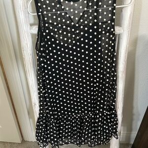 Lulu's Black and White Flower Dot Casual Dress